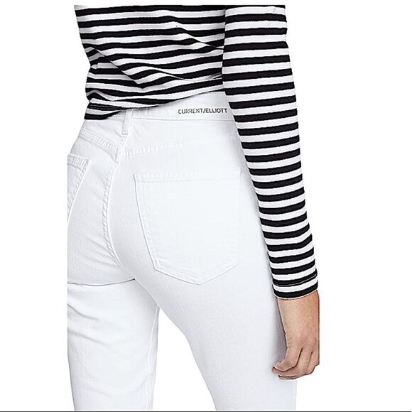 Current/ Elliot High Waist Stiletto White Ripped jeans - Picture 3 of 12